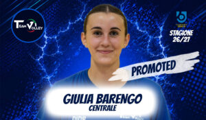 Scopri di più sull'articolo Non c’è il due senza il tre: Giulia Barengo in prima squadra
